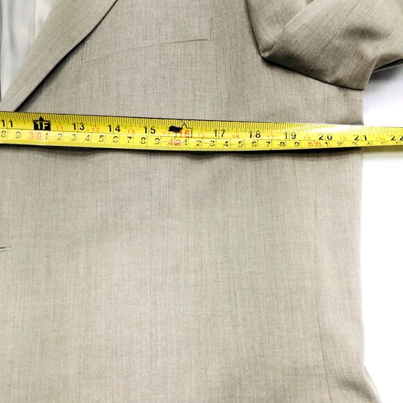 Perry Ellis Sport Coat Twill Cotton Beige Stretch 38 40 Summer Blazer Preppy Y2K - Picture 7 of 15